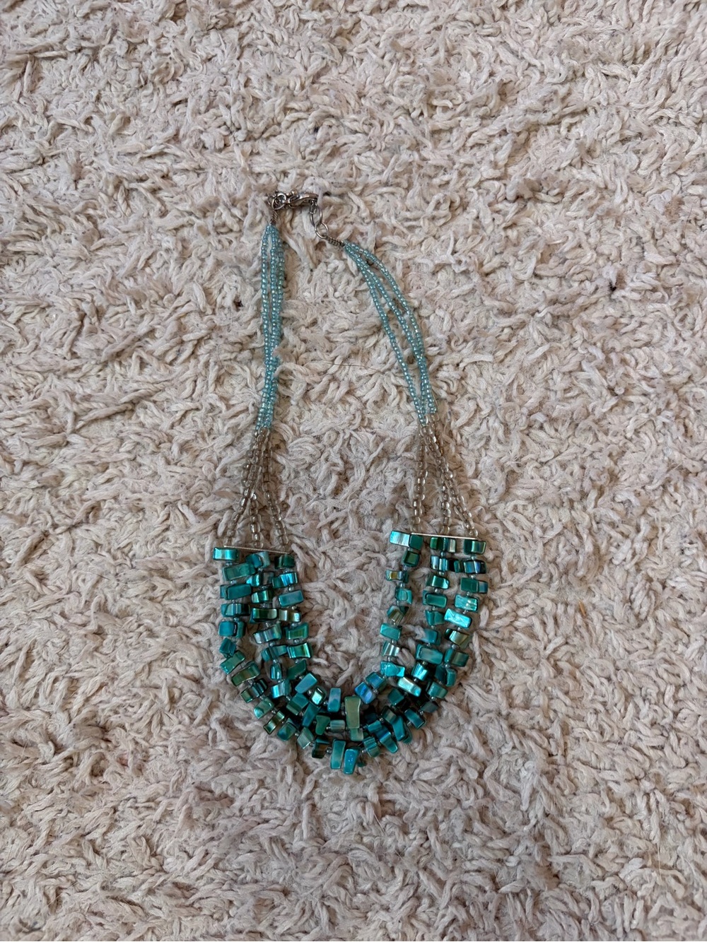 Turquoise Multi-Strand Statement Necklace Beach Boho